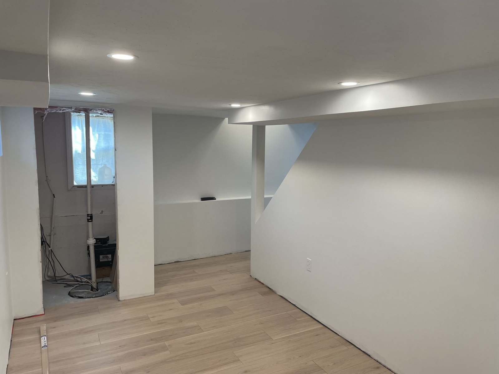 Open finished basement space
