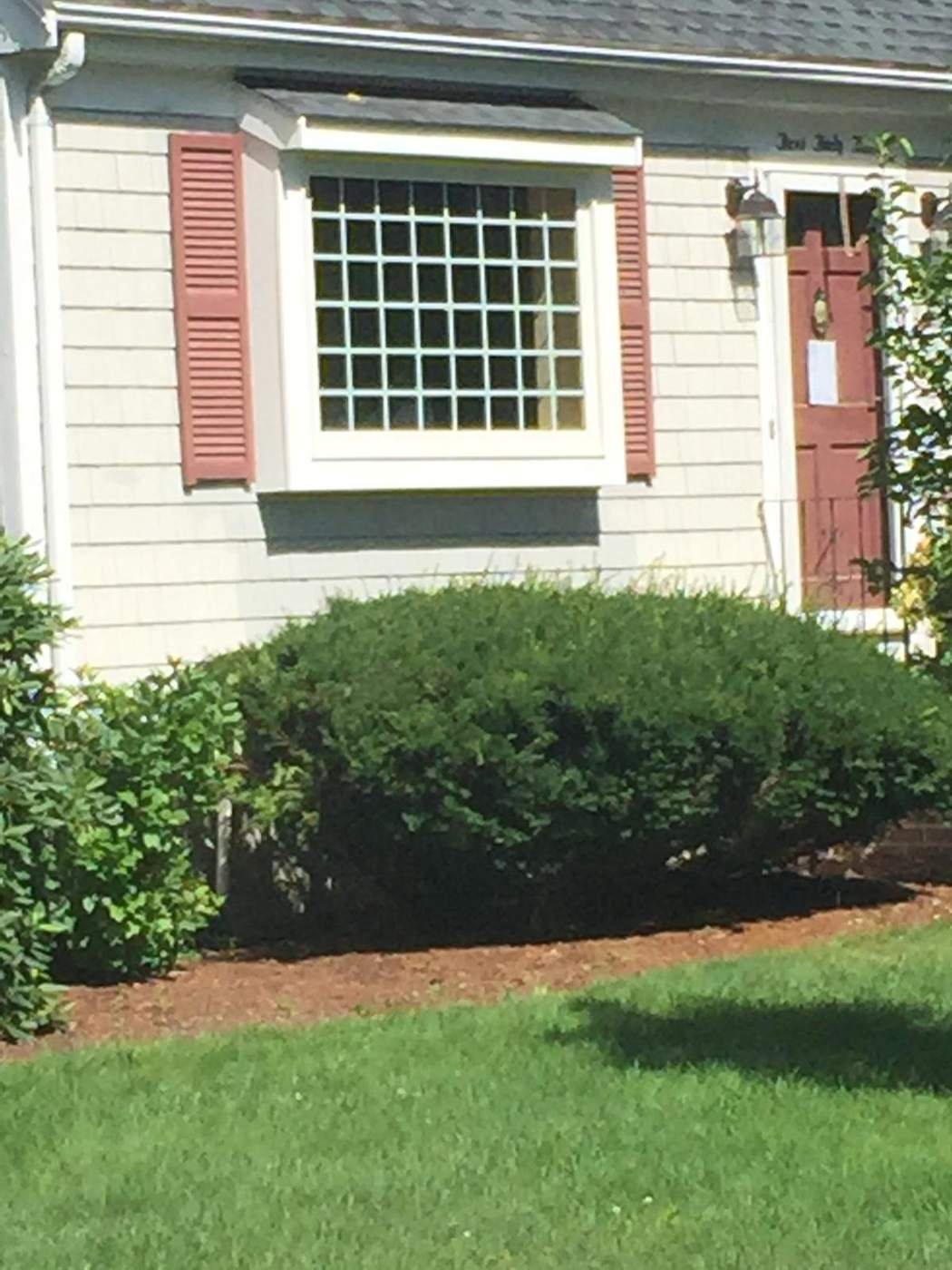 Box window with shutters and a window box