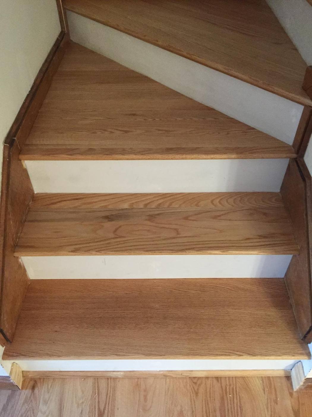 Oak treads and white risers going in