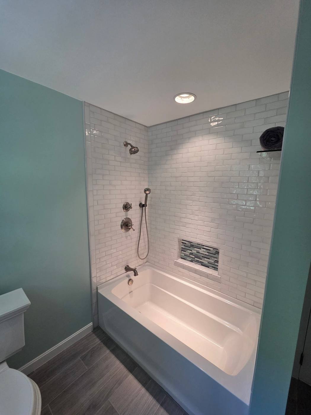 Tiled tub and shower after remodel