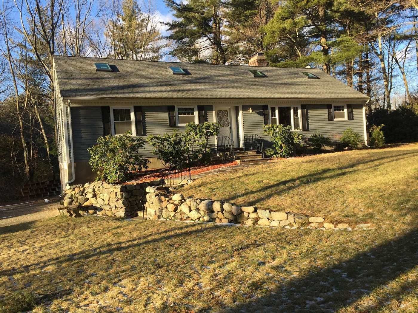 Exterior of the house showing the new roof skylights